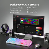 Flux 68-Key Pro Hall Effect Mechanical Keyboard Crystal White AI Software Rapid Trigger Adjustable Actuation 8000Hz RGB USB-C