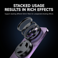 Ensemble de filtres de photographie mobile HD professionnels de 52 mm |   Support magnétique MagSafe |   Filtres polarisants et filtres étoilés CPL pour smartphones