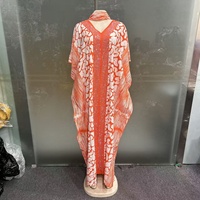 Nouvelle Tendance : Kaftan Boubou Ethnique Ample à Col en V, Imprimé Africain Noir et Blanc, en Polyester Infroissable, avec Dentelle, Grande Taille, Élégant pour Soirée