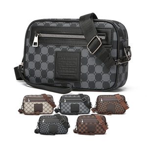 Túi nam da PU chuyên nghiệp bán buôn, kiểu dáng hiện đại thời thượng, túi đựng đồ vệ sinh cá nhân, mỹ phẩm, túi đeo chéo có dây đeo vai năm 2024 - Product Image 1