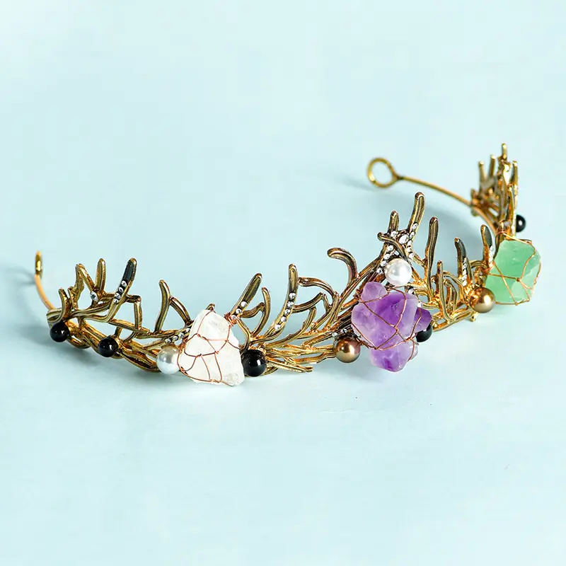New crystal jewelry Natural crystal raw stone Queen Princess Crown Crystal crafts decoration