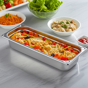 Conteneur GN Plateau de service pour aliments Gastronorm Pan 2/4 Hotel Ss20 GN Steel Pan <span class=keywords><strong>Gastro</strong></span> Trays for Commercial Kitchen for Buffet Using - Product Image 6