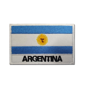 Insignia Bordada de Tela Chenille con la Bandera Argentina, con Cierre de Gancho y Bucle - Product Image 5