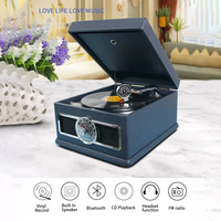 Boîte de lecteur de disques vinyles audio portable, étui pour tourne-disque multifonction personnalisé, enregistreur de cassette à vitesse variable