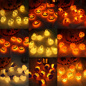 Guirnalda de Luces LED con Forma de Calabaza, Decoración para el Festival de los Fantasmas, Linternas Coloridas de Varios Tamaños, Luces de Ambiente para Fiestas, Suministro Directo - Product Image 2