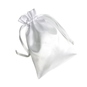 <b>White</b> Satin Jewellery <b>Scarf</b> Gift Pouch <b>Silk</b> Drawstring Wig Hair Storage Clothes Bags - Product Image 4