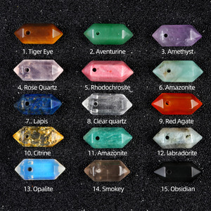 8x20 Lỗ Lớn Hai Cánh Hình Lục Giác Tự Nhiên Đá Pha Lê Treo Cột Cho Đồ Trang Sức Tự Làm Phụ Kiện - Product Image 2