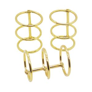 ห่วงโลหะสีทองสามวง ขนาด 2.5x25x40 มม. สำหรับใส่กระดาษปฏิทินแบบถอดได้ - Product Image 2