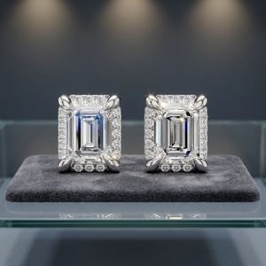 Brilliant Cut Diamond <b>Stud</b> <b>Earrings</b> 925 <b>Silver</b> Luxury Flower Claw Setting EGL Certified Rhodium Plated Women's Wedding Jewelry - Product Image 1