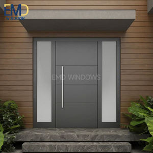 Portes d'entrée extérieures en aluminium, style français, avec verre, design moderne pour villa, isolation thermique - Product Image 2