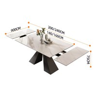 Combinaison de chaises de table à manger en Rock Board rétractable moderne et minimaliste Petit appartement Ménage Salon pliable