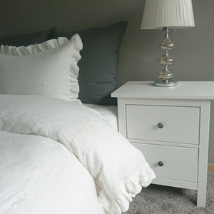 Vua Kích Thước 100% Lanh Linen Duvet Cover Set Đá Rửa Sạch Bỉ Vải Fringe Ruffle Mô Hình Rắn Cho Nhà Bệnh Viện Khách Sạn Sử Dụng - Product Image 6