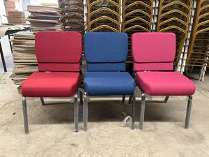 Fábrica Vender Diretamente Adoração Personalizada Extra-Wide Tecido Estofados Teatro Móveis Igreja Cadeira - Product Image 5