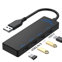 Hub USB haute vitesse SYONG 4-en-1 ultra-mince, concentrateur multiport 4 ports pour ordinateur portable, clé USB, disque dur, console, clavier, souris, Plug & Play