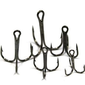 Hameçons triples en nickel noir, affûtés chimiquement, pour la pêche aux leurres en eau douce et en eau salée, 1000 pièces par carton - Product Image 4