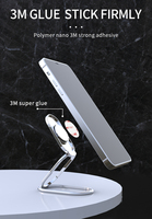 Nouveautés : Support de téléphone universel en alliage de zinc, rétractable, pliable, avec adhésif arrière et rotation à 360°