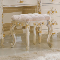 Ensemble de coiffeuse antique de luxe avec miroir doré, table de maquillage, ensemble de meubles de chambre à coucher pour le salon