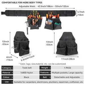 OEM High Quality Kitchen Tool Belt Bag Custom Large Portable Technician Technical <b>Networking</b> Long Tactical Tool Bag with Tools - Product Image 3
