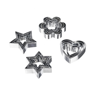 5pcs Stainless Steel Star <strong>Heart</strong> Flower <strong>Shaped</strong> Cookie <strong>Cutters</strong> Baking Tools for Pastry Fruit Biscuit Cutting - Product Image 2