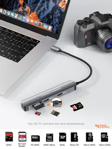 Cabelcreation USB-C PD 4K 60Hz HDMI 100W Và 2 Cổng Dữ Liệu USB 3.0 5Gbps Bộ Chuyển Đổi 7 Trong 1 Bộ Chia Usb Loại C 3.0