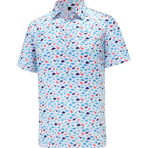 Polo de golf athlétique pour hommes en polyester extensible dans les 4 sens avec logo personnalisé OEM polos pour hommes de sublimation de haute qualité - Product Image 5