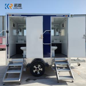 Remorque de toilettes mobiles à deux compartiments, remorque de salle de bain portable avec réservoir d'eau potable pour mariage, événement en plein air - Product Image 1