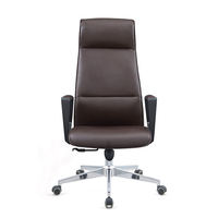 Chaise de bureau ergonomique à dossier haut, siège rembourré en cuir PU, pivotante, avec roulettes