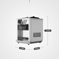Machine à glace molle et yaourt glacé professionnelle en acier inoxydable à trois têtes BQL-808-1