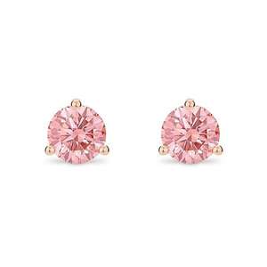 Boucles d'oreilles personnalisées en argent Sterling 925, zircon cubique moderne pour dame <span class=keywords><strong>rose</strong></span> diamant étincelant rond Solitaire <span class=keywords><strong>Martini</strong></span> - Product Image 3