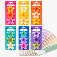 Barrettes personnalisées en forme de fleur de frangipanier tropicale pour femmes et filles, pinces à cheveux à griffes, accessoires de mode estivaux