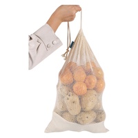 Sac de courses en coton biologique écologique réutilisable avec cordon de serrage et empiècements, petit format