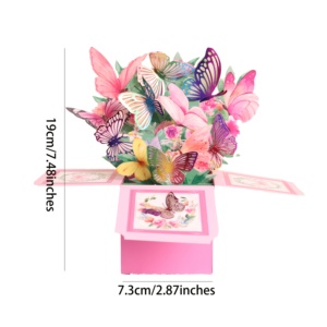 Microstar 3D Pop Up Card Butterfly Flower Box Greeting Card For Birthday Wedding - Product Image 3