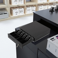 Boîte à billets en ABS blanc à cinq grilles avec serrure Comptage automatique Tri pour entreprises Clé Tirelire Caissier Gestion de la petite caisse