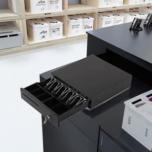 Cinque Grid bianco ABS scatola di banconote con serratura conteggio automatico di smistamento per le aziende chiave cassa cassa piccolo gestione di cassa - Product Image 6