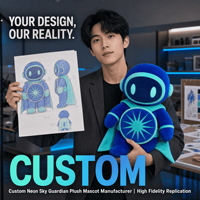 Mascotte en peluche Néon Sky Guardian, jouet en peluche personnalisé, animal en peluche, jouet doux, fabricant OEM ODM, cadeau promotionnel d'usine