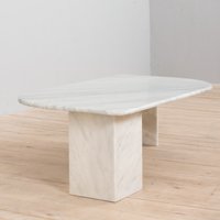 Table basse moderne en marbre blanc Bianco Carrara, table d'appoint ronde en pierre massif pour la décoration intérieure de luxe