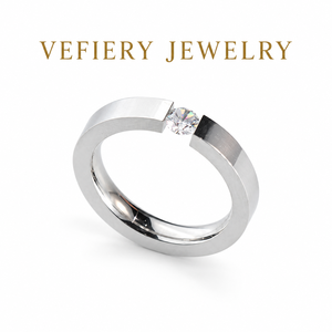Wholesale Gold Plated <b>Silver</b> Tone Smooth Stainless Steel Zircon Band <b>Ring</b> for Women and <b>Men</b> - Product Image 1