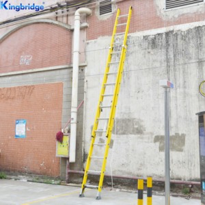 Kingbridge màu vàng 2 phần <span class=keywords><strong>24ft</strong></span> dọc sợi thủy tinh mở rộng thang EN131 và en61478 cho điện làm việc escaleras - Product Image 3