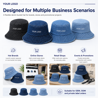 Chapeau Bob en Jean Délavé Personnalisé Premium avec Logo 3D, Casquette de Pêcheur Souple, Chapeau de Soleil pour l'Extérieur, Streetwear, Boutique, Vente en Gros