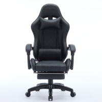 Service OEM personnalisé, vente en gros de chaises de gaming, fabricant de chaises de gaming ergonomiques en cuir noir pour PC
