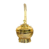 Ensemble de réchauds ronds dorés de 8 L avec couvercle suspendu, livraison rapide pour les restaurants et banquets du Moyen-Orient