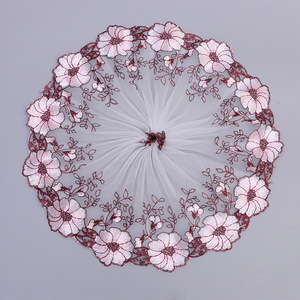 Tela de malla floral de 18 cm <span class=keywords><strong>con</strong></span> encaje bordado para cortinas, cojines de sofá, faldas de <span class=keywords><strong>muñecas</strong></span> y ribetes de ropa - Product Image 1