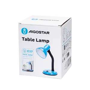 Lampada da tavolo in metallo E27, design elegante, ideale per decorazione e uso in uffici o camere, lampadina non inclusa. - Product Image 2