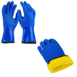 Yüksek maliyetli düşük fiyat pamuk kaplı kesim dayanıklı güvenlik koruma mavi Pvc eldiven - Product Image 1