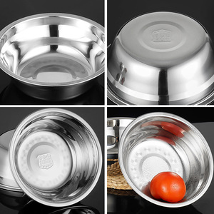 Tazón de Sopa de Acero Inoxidable 304, Plato Redondo Profundo para Uso Doméstico y en Hoteles - Product Image 1