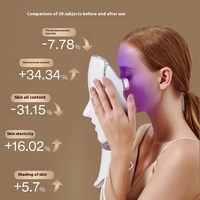 Masque LED en silicone sept couleurs pour le traitement de l'acné, appareil de soin de la peau à domicile, machine portable de micro-courant bio pour le visage