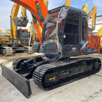 Excavatrice Hitachi d'occasion du Japon, 12 tonnes, EX120 ZX120, avec lame de bulldozer, moteur Isuzu et boîte de vitesses