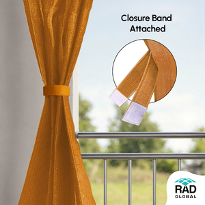 Sunny Yellow Eyelet Outdoor Curtains 180 GSM with Bright Warm Yellow <b>Shade</b> and Light Filtering Fabric for Cheerful Balcony Patio - Product Image 3