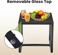 Ensemble de 3 meubles de bistro en plastique pour patio, 2 chaises et une table pour porche, balcon et patio