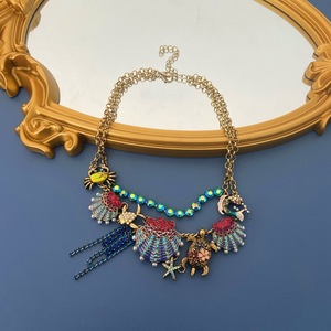 Gioielli Vintage, Collana Standard con Ciondolo a Forma di Animale Retrò, Stile Oceano, Conchiglia, <span class=keywords><strong>Corallo</strong></span>, Perla - Product Image 2